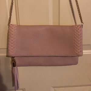 Blush pink with gold chain shoulder purse